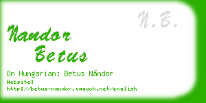 nandor betus business card
